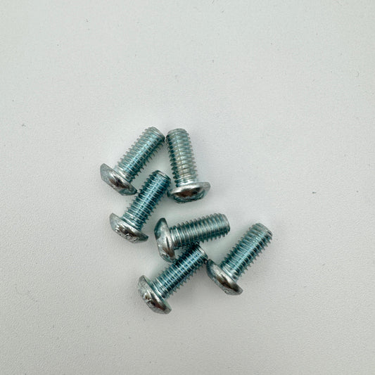Warp9Racing M6X13-BHT 690 rotor bolts shown, metallic bolts with threaded shanks and hex heads for motorcycle braking systems.
