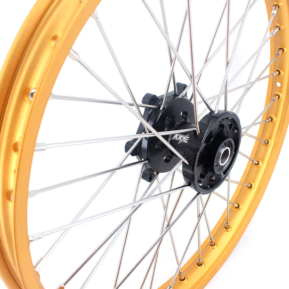 KKE 21 & 19 MX Gold Rims for Suzuki RM125 RM250 1996-2000 Black Hub - Howling Moto