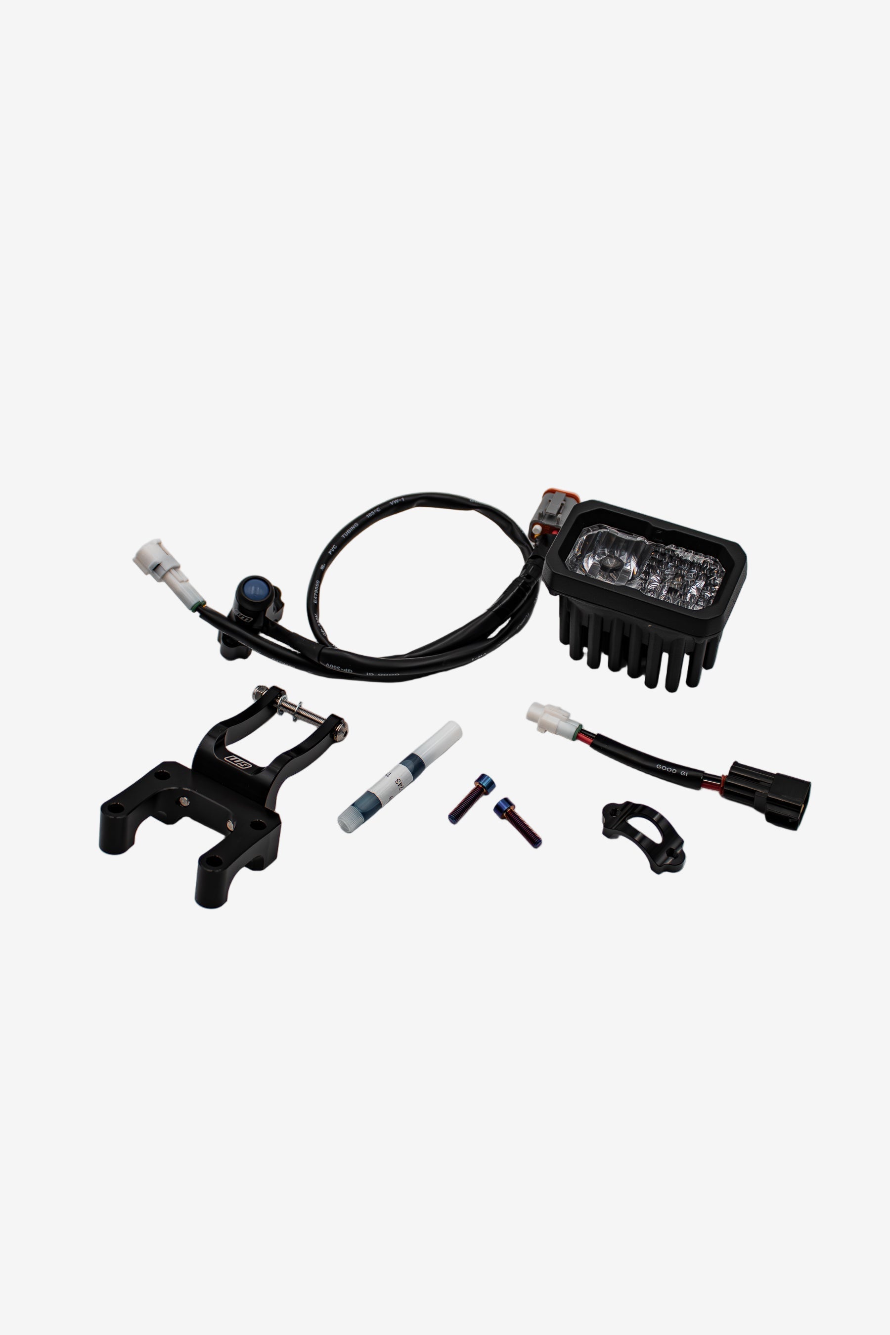 Warp9Racing V2 High-Output Headlight with W9 Mounting, showcasing a sleek automotive headlight assembly on a vehicle.