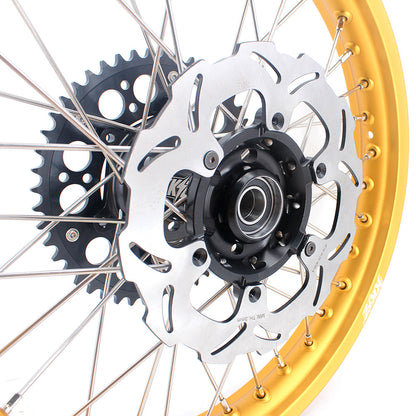 KKE 21 & 19 MX Gold Rims for Suzuki RM125 RM250 1996-2000 Black Hub - Howling Moto