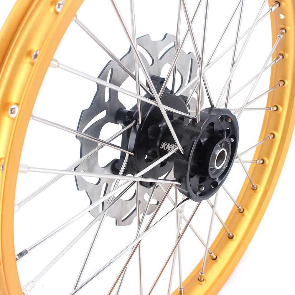 KKE 21 & 19 MX Gold Rims for Suzuki RM125 RM250 1996-2000 Black Hub - Howling Moto