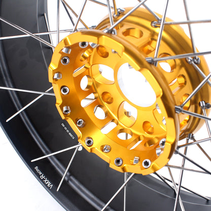 VMX 19" 17" Tubeless Wheels For BMW R1200GS R1200GS Adventure 2013-2020 Gold Hub&Black Rim - Howling Moto