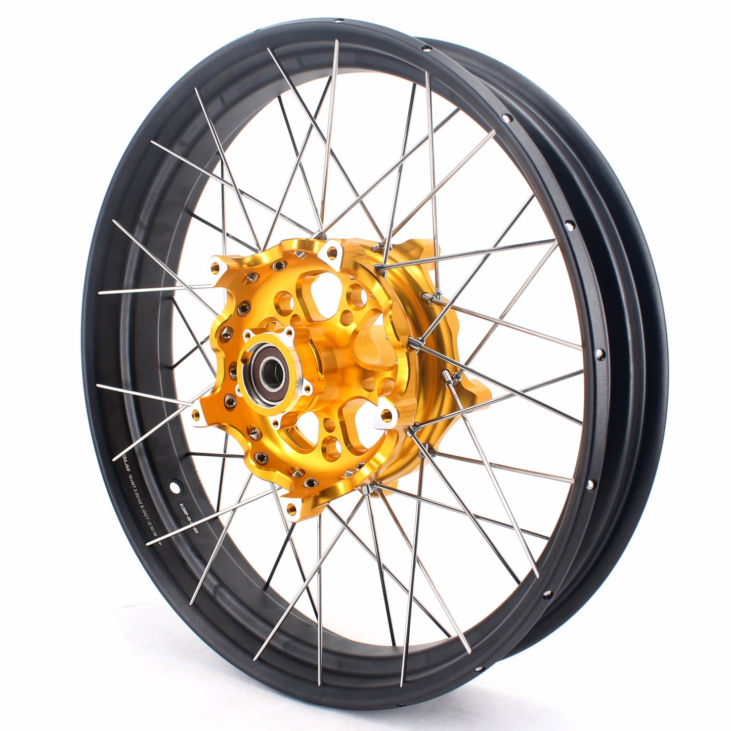 VMX 19" 17" Tubeless Wheels For BMW R1200GS R1200GS Adventure 2013-2020 Gold Hub&Black Rim - Howling Moto