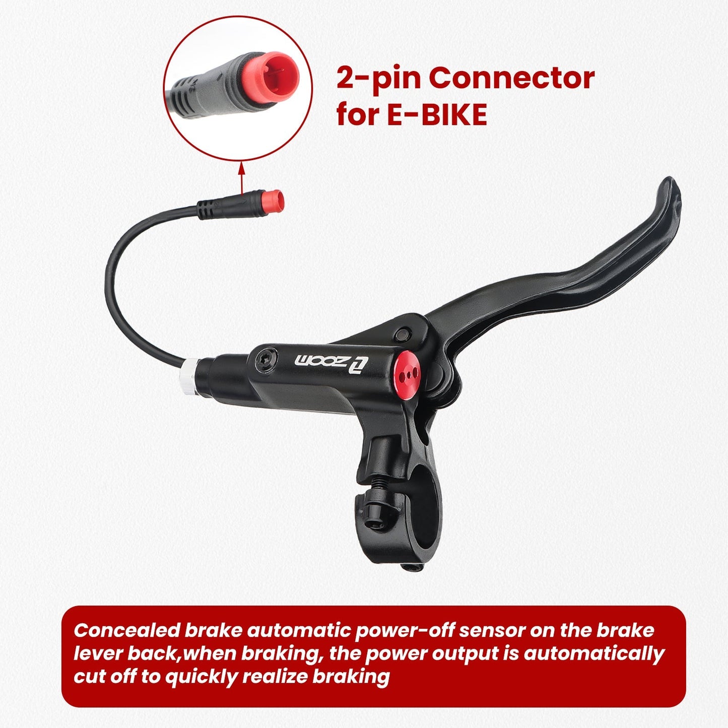 Hycline ZOOM HB-875E/876E right rear hydraulic disc brake for bikes, showing the brake caliper and hydraulic system.