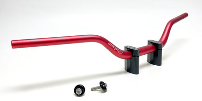Warp9Racing MX/Offroad 1-1/8" tapped handlebars with black finish, showing the textured grips and mounting holes.