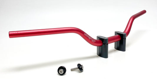 Warp9Racing MX/Offroad 1-1/8" tapped handlebars with black finish, showing the textured grips and mounting holes.