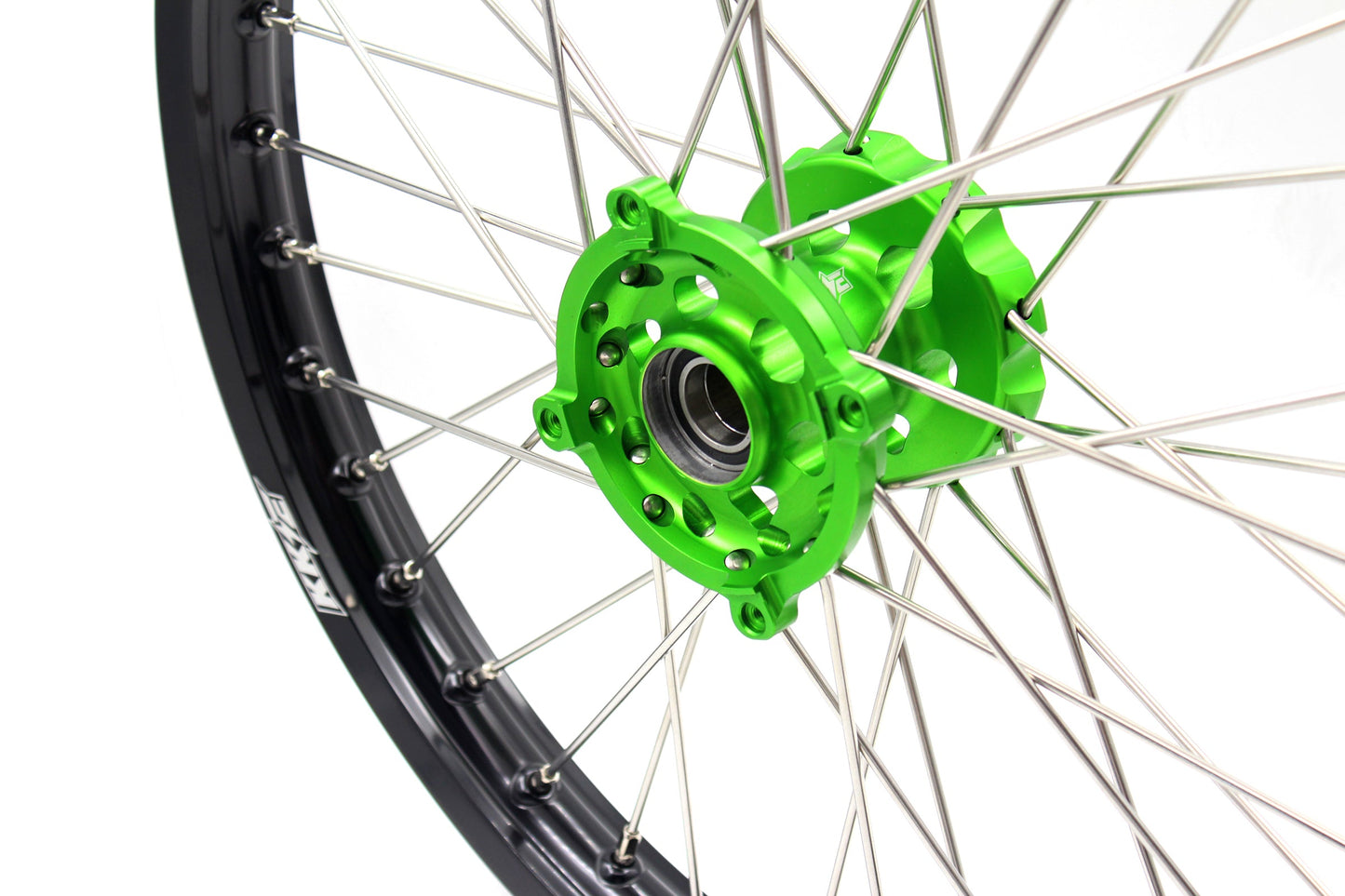 KKE 1.6*21 & 2.15*19 Wheels Rims Fit Kawasaki KX450 2019-2023 KX450X 2021-2023 Green Hubs - Howling Moto