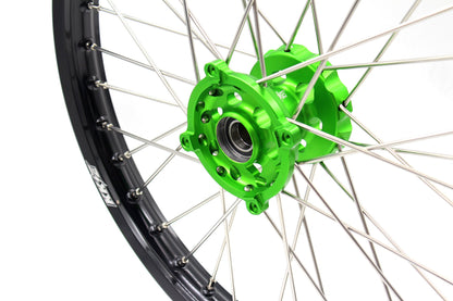 KKE 1.6*21 & 2.15*19 Wheels Rims Fit Kawasaki KX450 2019-2023 KX450X 2021-2023 Green Hubs - Howling Moto