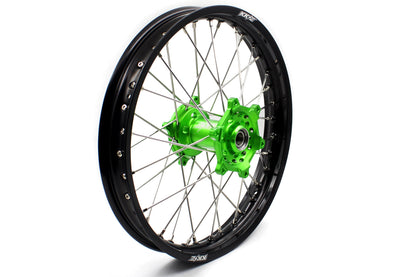 KKE 1.6*21 & 2.15*19 Wheels Rims Fit Kawasaki KX450 2019-2023 KX450X 2021-2023 Green Hubs - Howling Moto