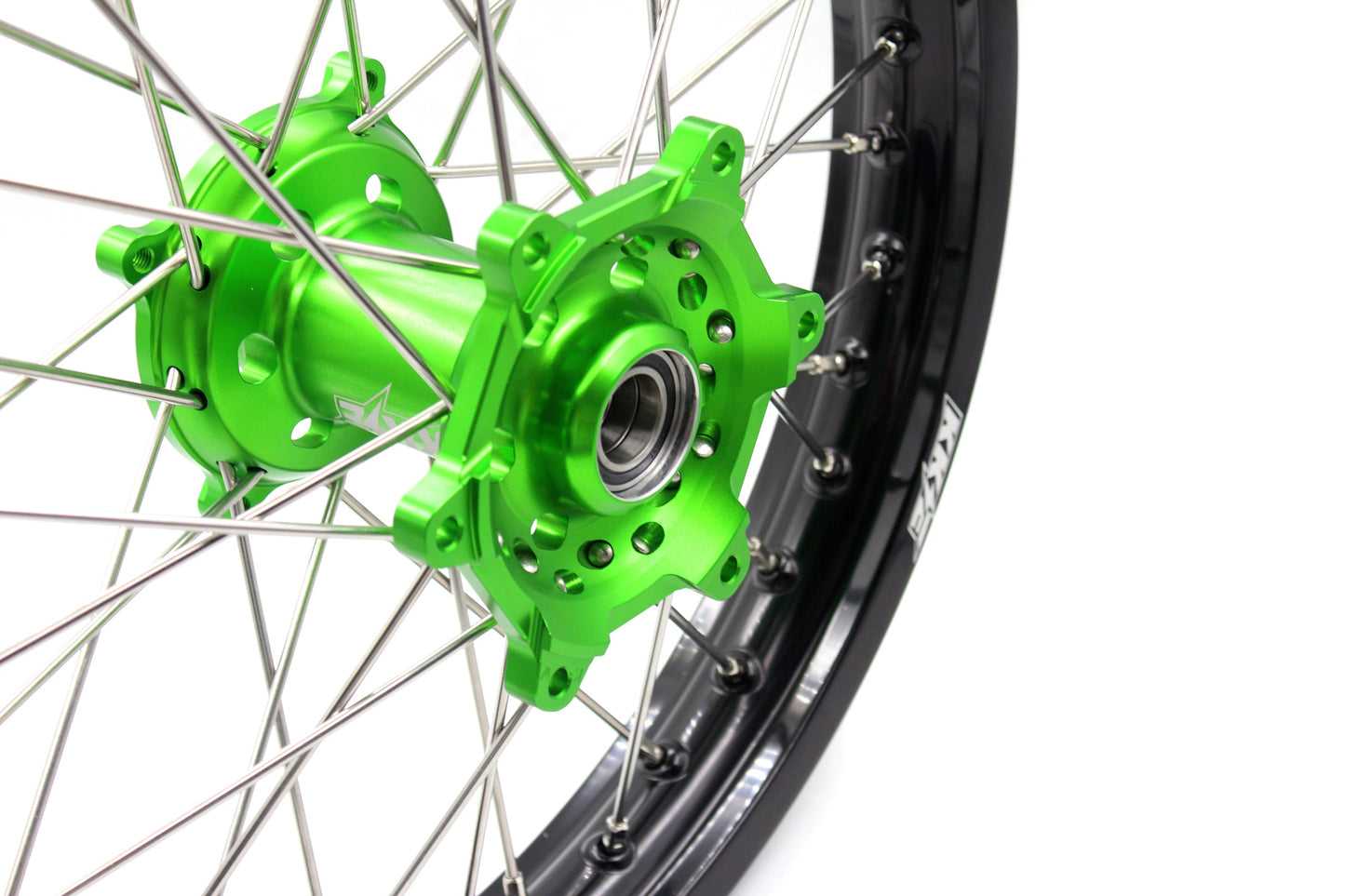 KKE 1.6*21 & 2.15*19 Wheels Rims Fit Kawasaki KX450 2019-2023 KX450X 2021-2023 Green Hubs - Howling Moto
