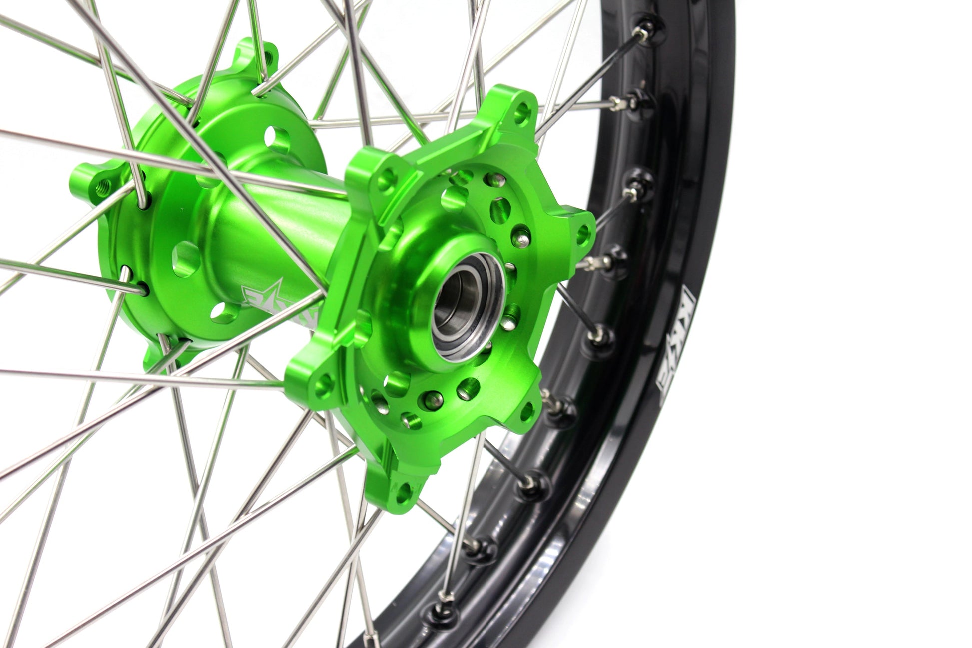 KKE 1.6*21 & 2.15*19 Wheels Rims Fit Kawasaki KX450 2019-2023 KX450X 2021-2023 Green Hubs - Howling Moto