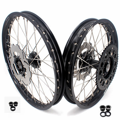 KKE 21 & 19 Casting Wheels Set for HONDA CR125R 1995-1997 CR250R 1995-1996 Black&Black - Howling Moto