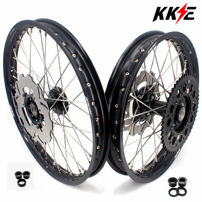 KKE 21 & 19 Casting MX Rims for Honda XR400R 96-04 XR600R 91-2000 240MM/220MM Disc Black&Black - Howling Moto