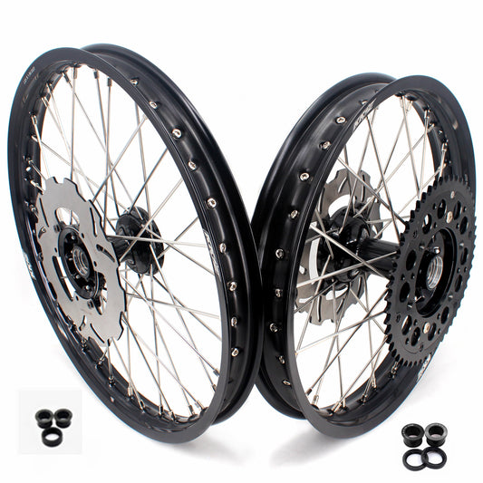 KKE 21 & 19 Casting MX Rims for Honda XR400R 96-04 XR600R 91-2000 240MM/220MM Disc Black&Black - Howling Moto
