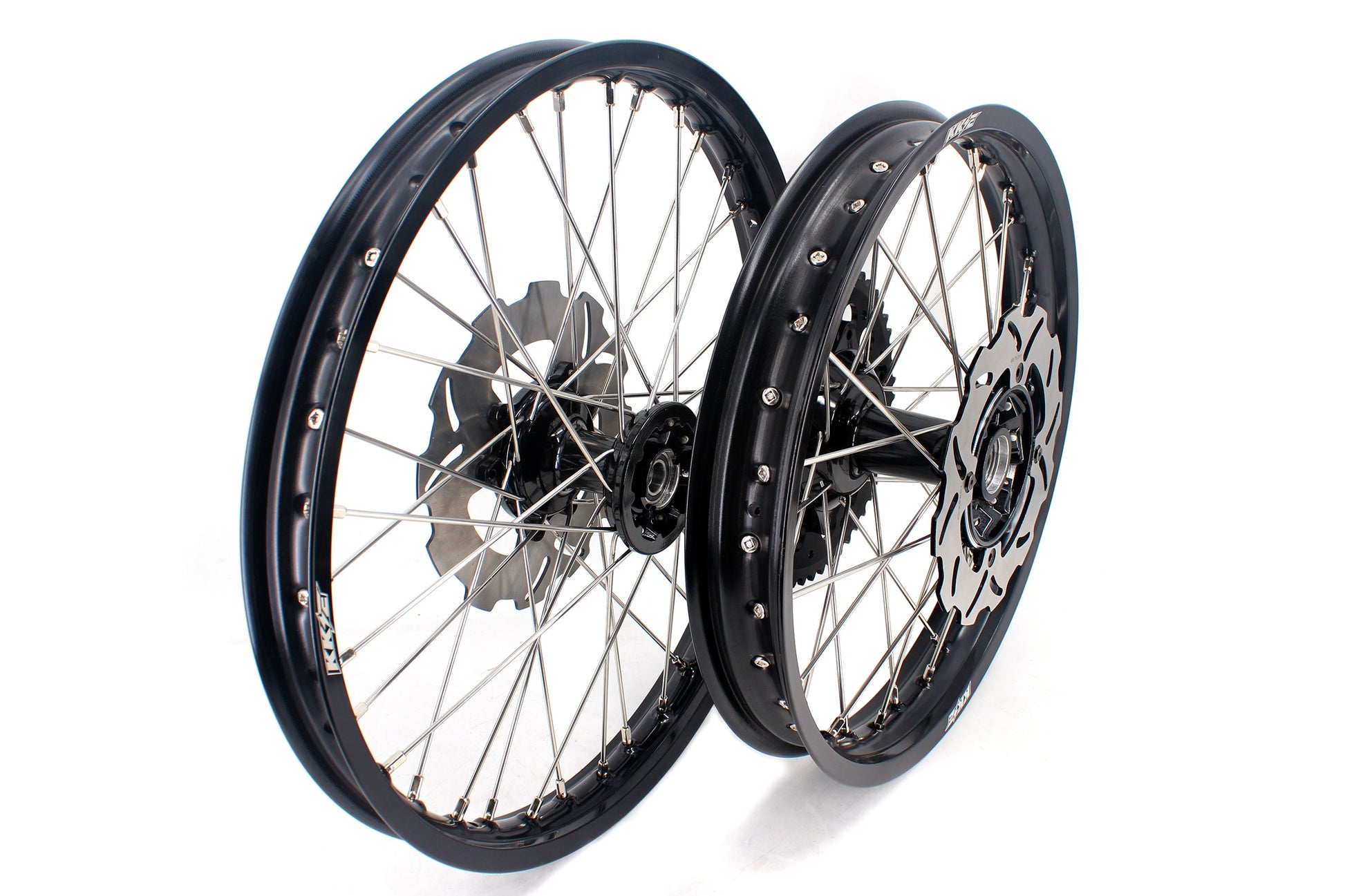 KKE 21 & 19 Casting MX Rims for Honda XR650R 2000-2008 240MM/240MM Disc Black&Black - Howling Moto
