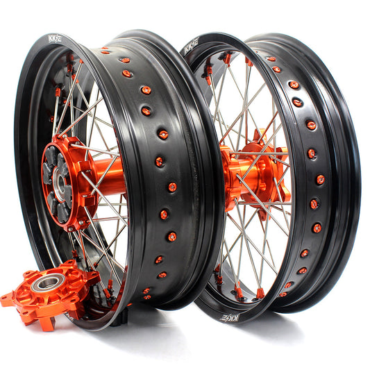 KKE 17Inch CUSH Drive Supermoto Wheels Rims For KTM690 SMC 2007-2011 For KTM690 Enduro R 2008-2022 - Howling Moto