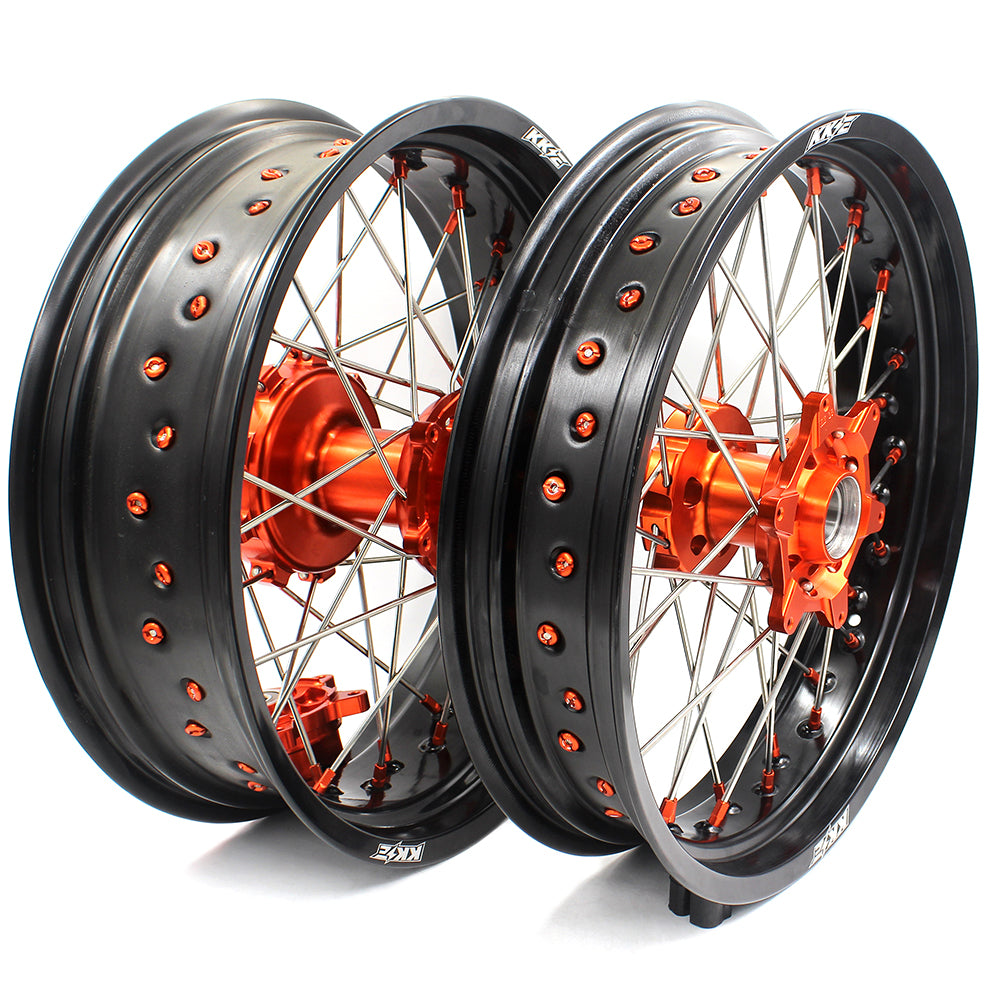 KKE 17Inch CUSH Drive Supermoto Wheels Rims For KTM690 SMC 2007-2011 For KTM690 Enduro R 2008-2022 - Howling Moto