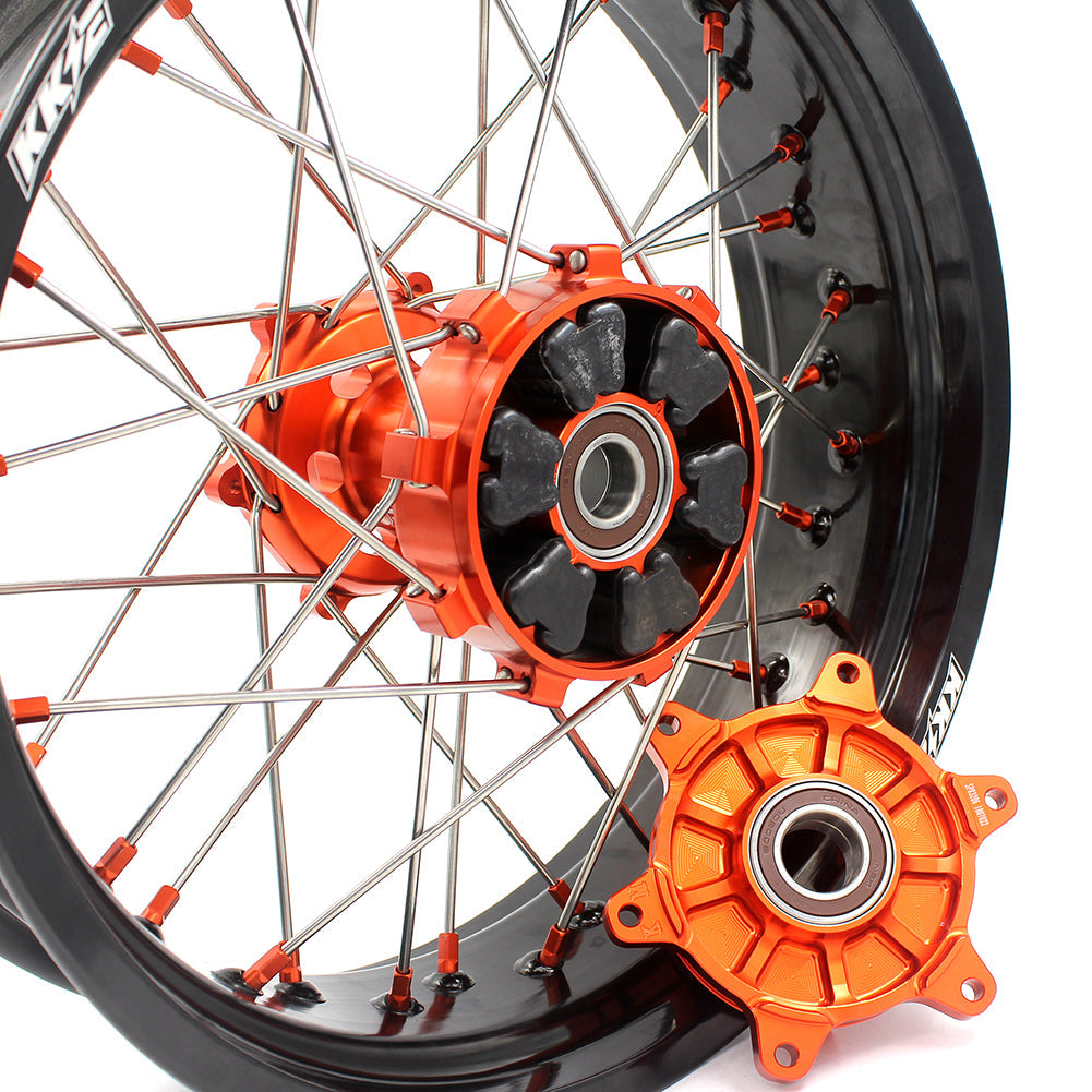 KKE 17Inch CUSH Drive Supermoto Wheels Rims For KTM690 SMC 2007-2011 For KTM690 Enduro R 2008-2022 - Howling Moto