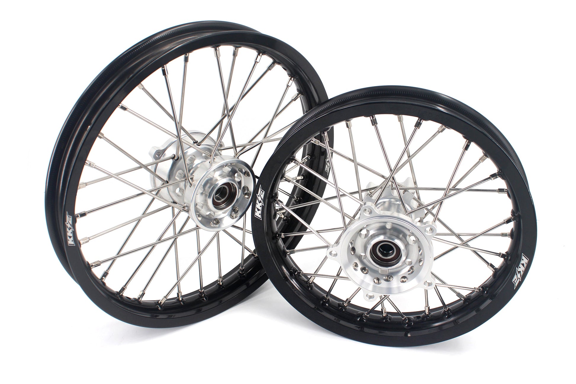KKE 14 & 12 Small Kid's Wheels Rims Set for KTM 65 SX 2002-2024 Silver&Black - Howling Moto