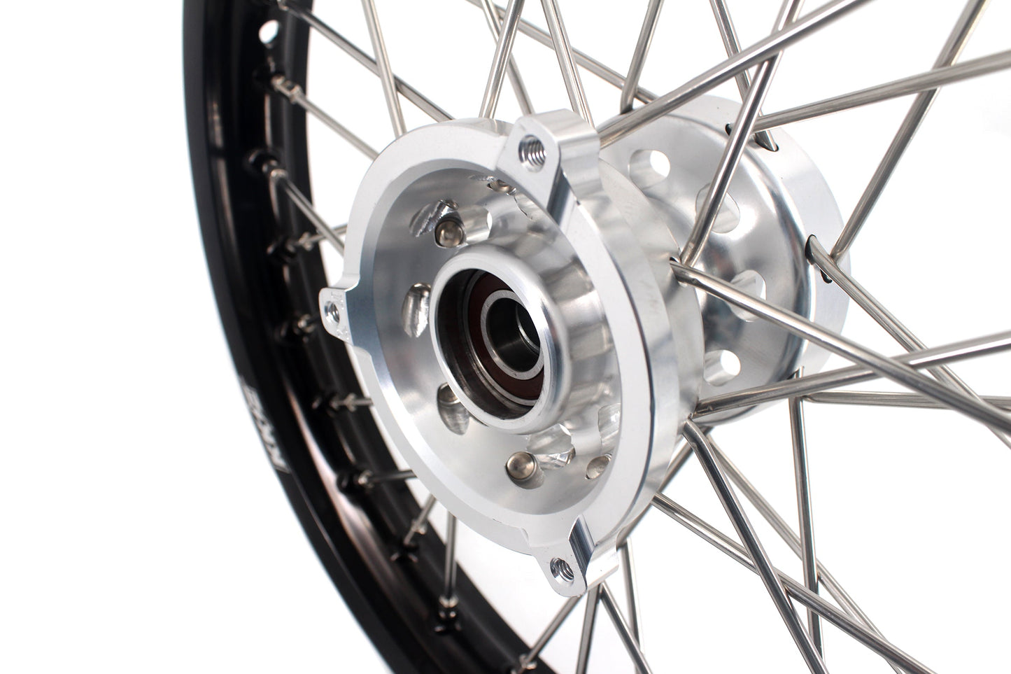 KKE 14 & 12 Small Kid's Wheels Rims Set for KTM 65 SX 2002-2024 Silver&Black - Howling Moto