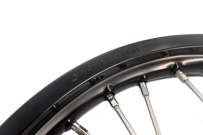 KKE 14 & 12 Small Kid's Wheels Rims Set for KTM 65 SX 2002-2024 Silver&Black - Howling Moto