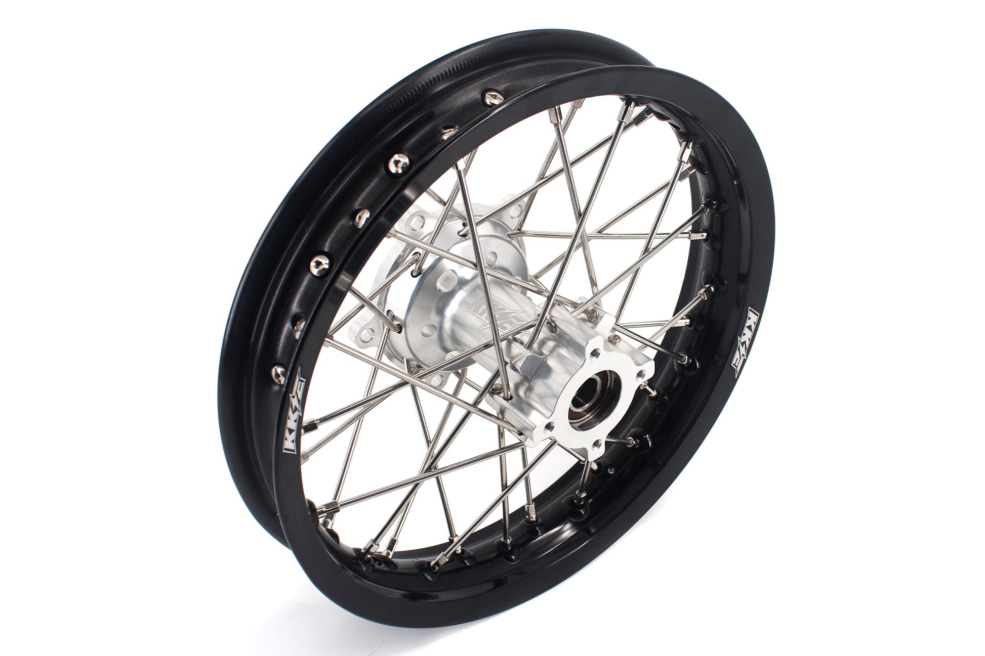 KKE 14 & 12 Small Kid's Wheels Rims Set for KTM 65 SX 2002-2024 Silver&Black - Howling Moto