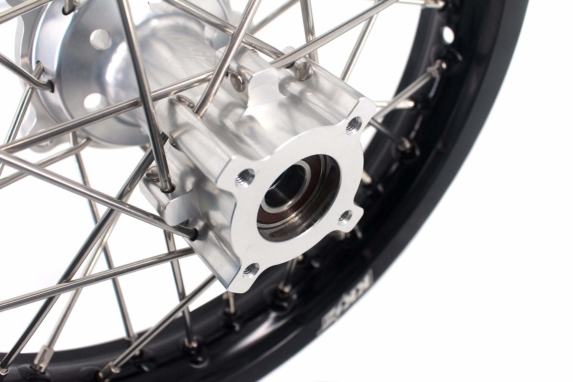 KKE 14 & 12 Small Kid's Wheels Rims Set for KTM 65 SX 2002-2024 Silver&Black - Howling Moto