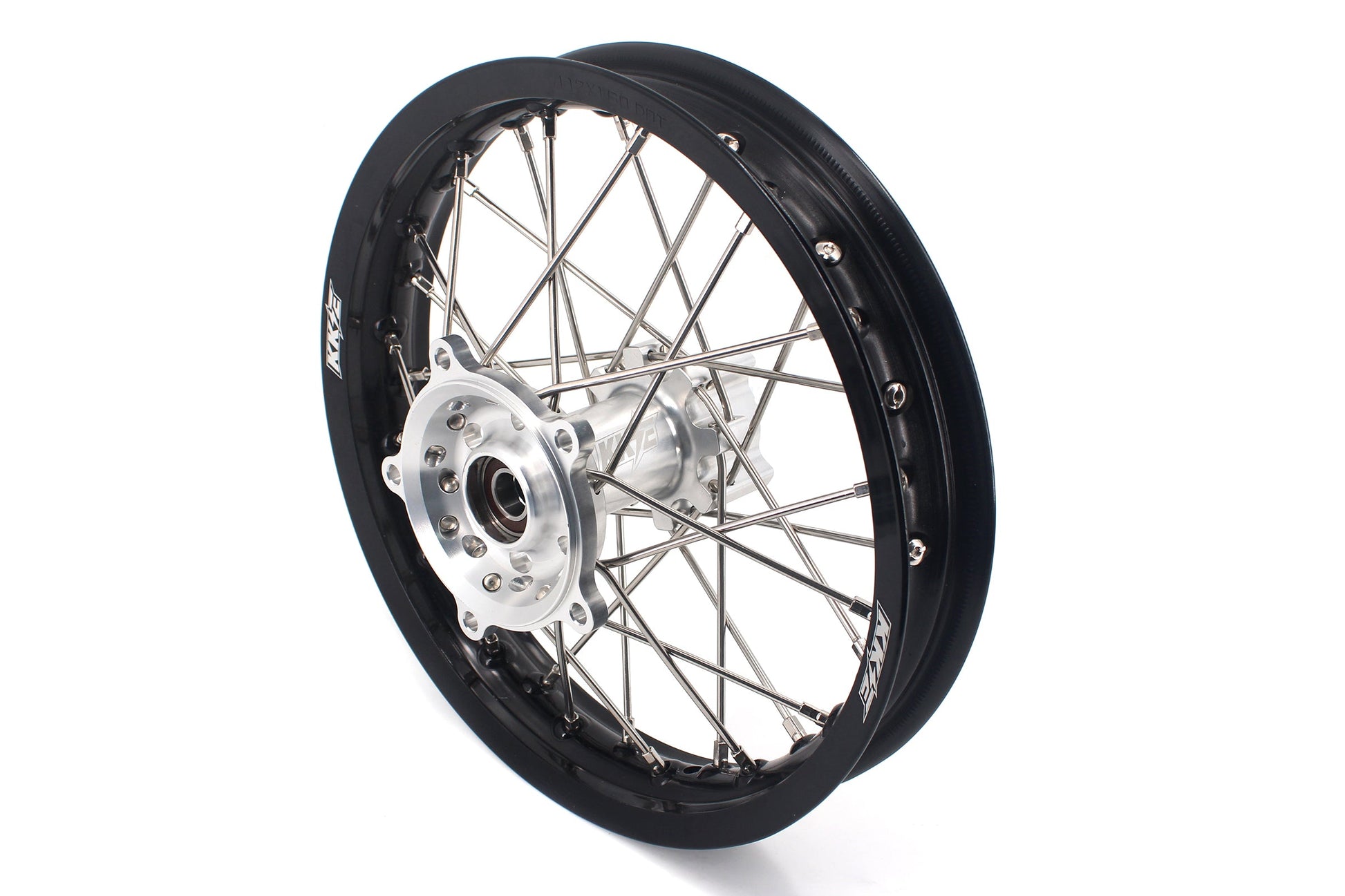 KKE 14 & 12 Small Kid's Wheels Rims Set for KTM 65 SX 2002-2024 Silver&Black - Howling Moto