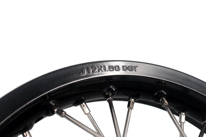 KKE 14 & 12 Small Kid's Wheels Rims Set for KTM 65 SX 2002-2024 Silver&Black - Howling Moto