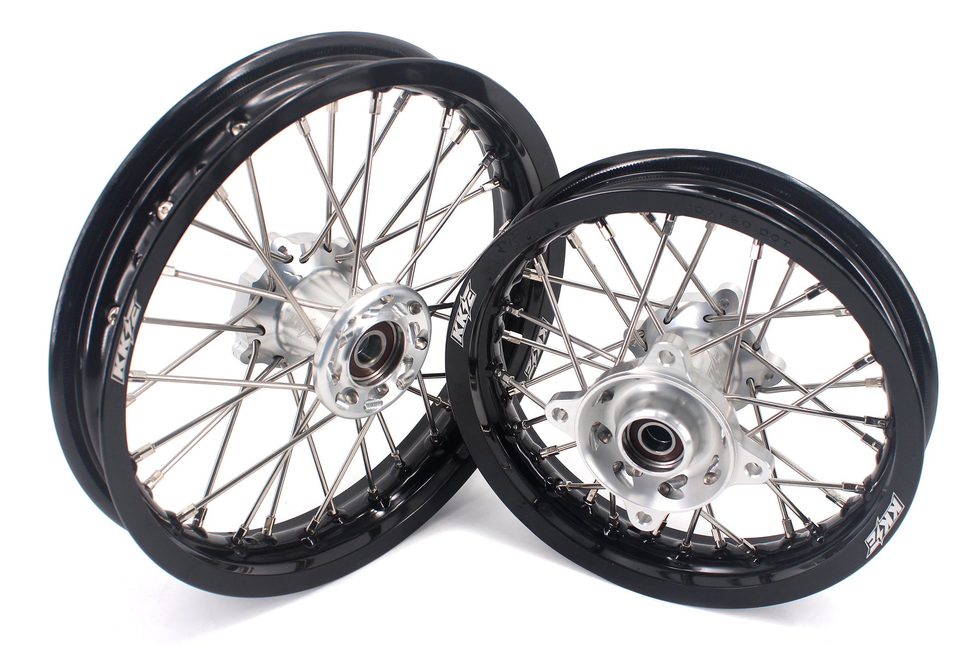 KKE 12 & 10 Kid's Wheels For KTM SX50 2014-2023 For Gas Gas MC50 2021-2024  Mini Bike Silver&Black - Howling Moto