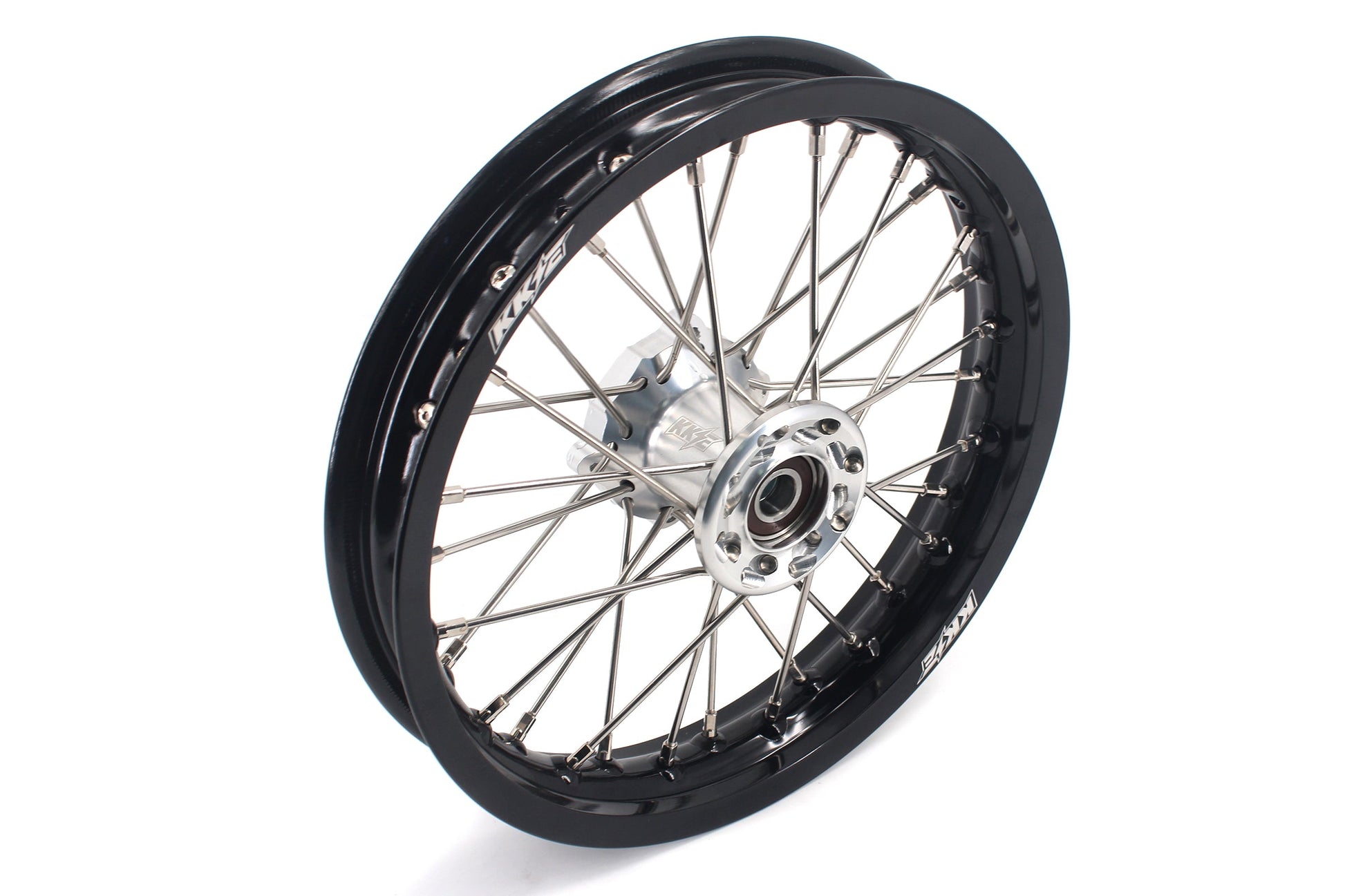 KKE 12 & 10 Kid's Wheels For KTM SX50 2014-2023 For Gas Gas MC50 2021-2024  Mini Bike Silver&Black - Howling Moto