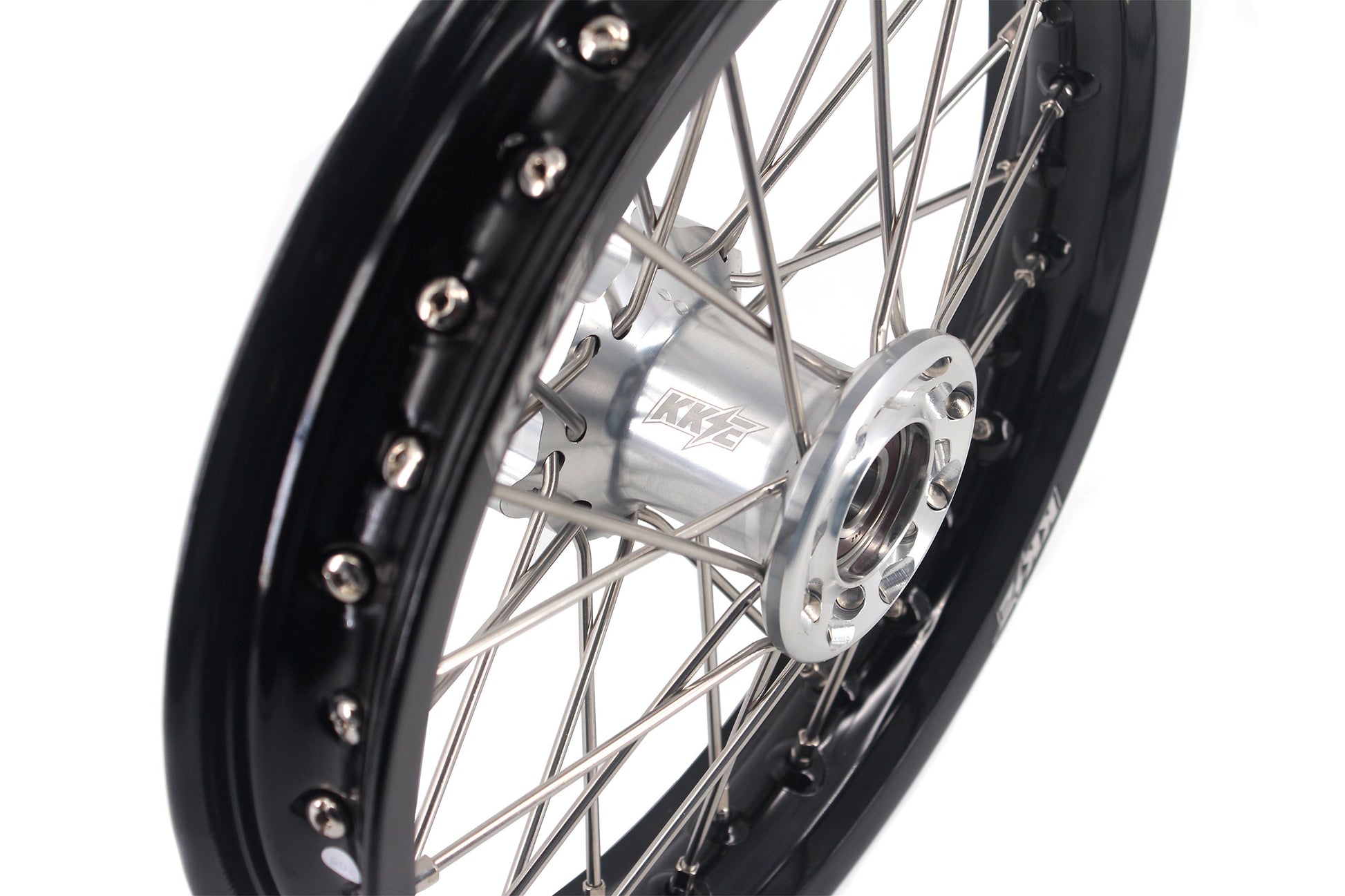 KKE 12 & 10 Kid's Wheels For KTM SX50 2014-2023 For Gas Gas MC50 2021-2024  Mini Bike Silver&Black - Howling Moto