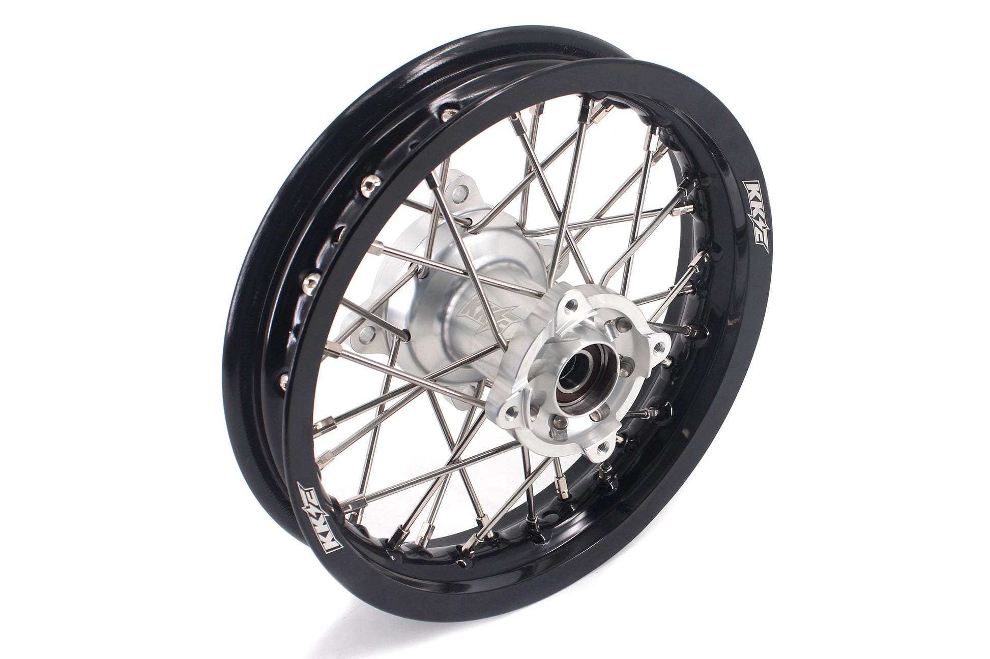 KKE 12 & 10 Kid's Wheels For KTM SX50 2014-2023 For Gas Gas MC50 2021-2024  Mini Bike Silver&Black - Howling Moto
