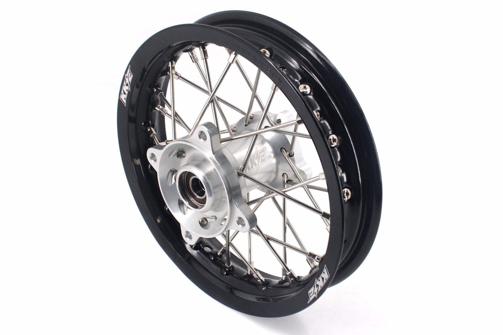 KKE 12 & 10 Kid's Wheels For KTM SX50 2014-2023 For Gas Gas MC50 2021-2024  Mini Bike Silver&Black - Howling Moto