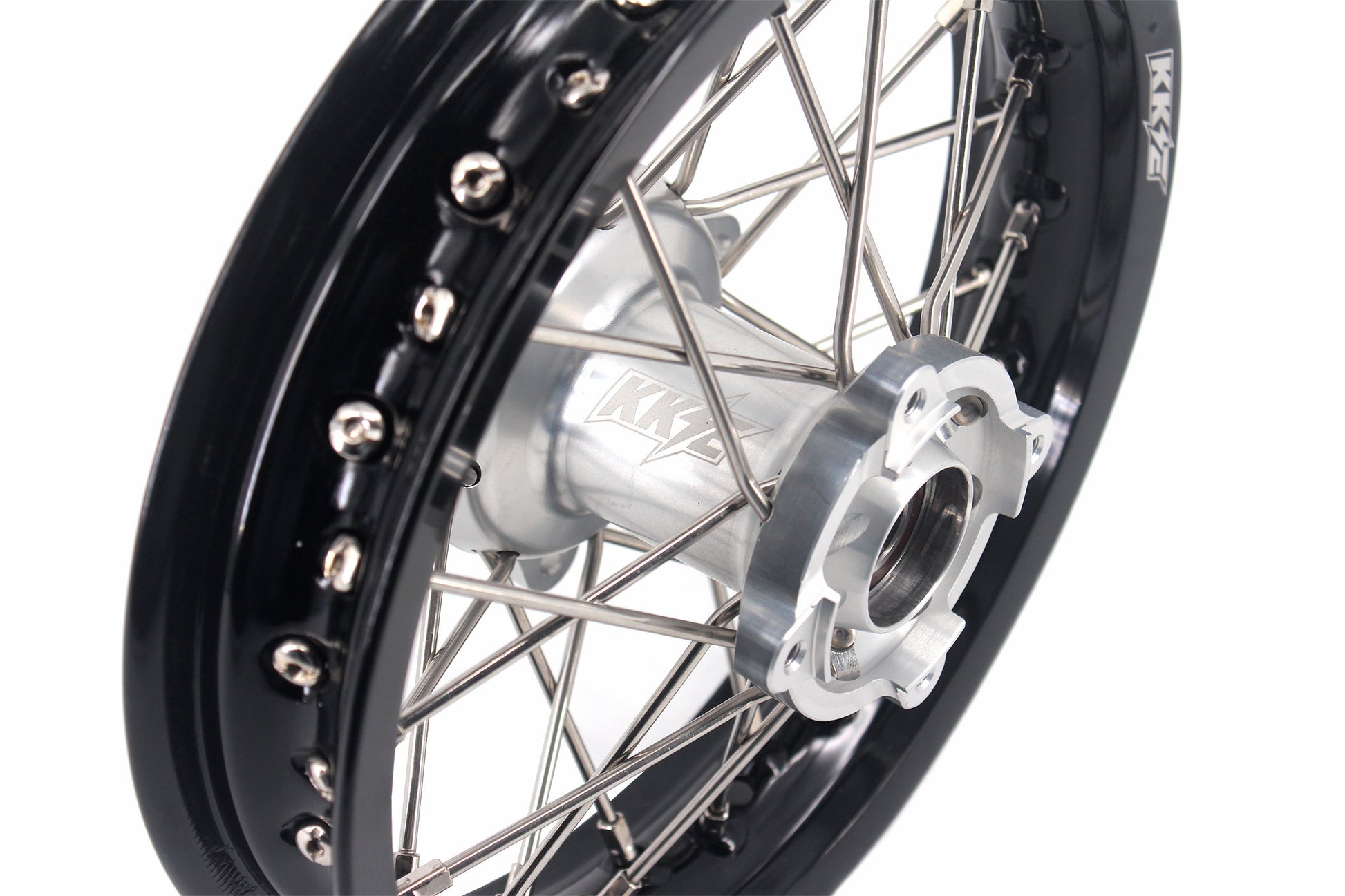 KKE 12 & 10 Kid's Wheels For KTM SX50 2014-2023 For Gas Gas MC50 2021-2024  Mini Bike Silver&Black - Howling Moto