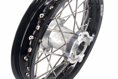 KKE 12 & 10 Kid's Wheels For KTM SX50 2014-2023 For Gas Gas MC50 2021-2024  Mini Bike Silver&Black - Howling Moto