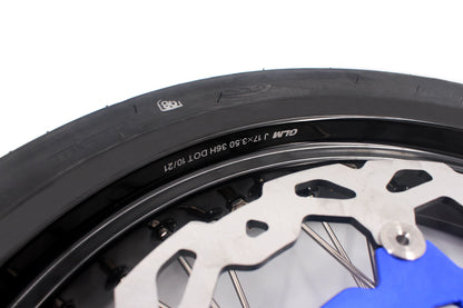 KKE 3.5/4.25*17inch Cush Drive Rims Tires For YAMAHA WR250F 2001-2019 WR450F 2003-2018 Blue Hub - Howling Moto