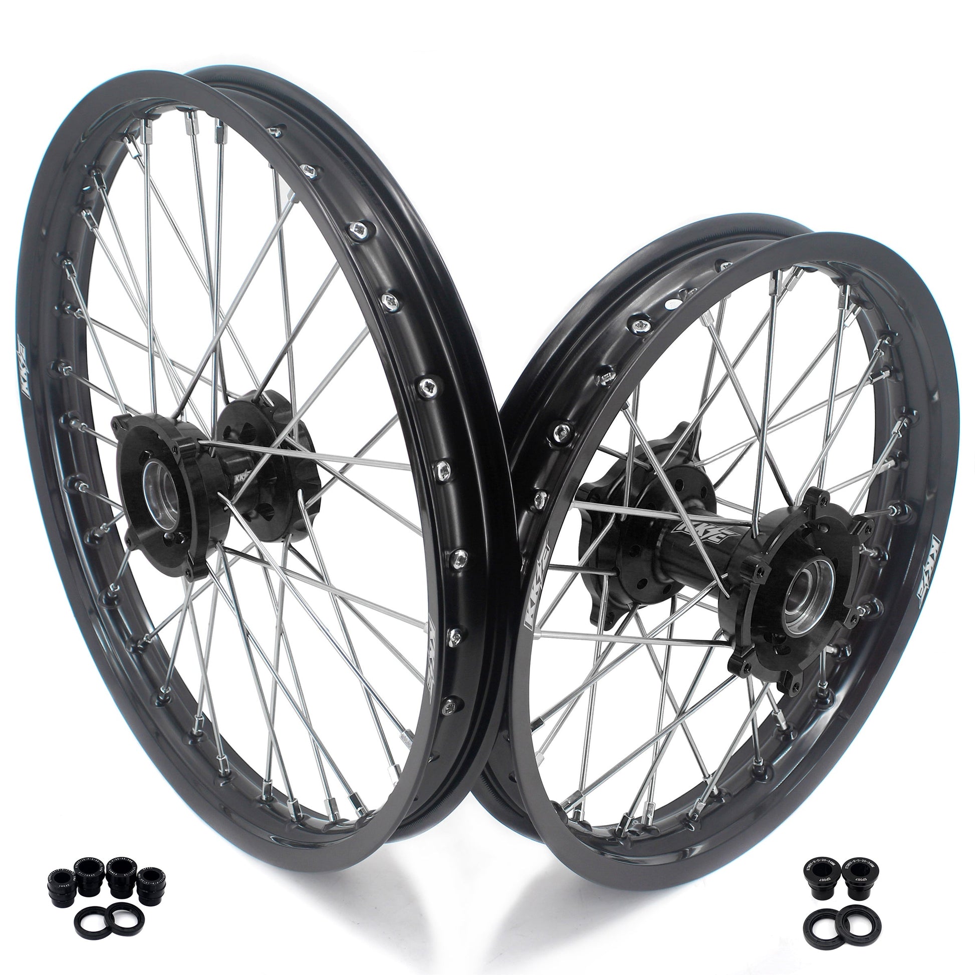 KKE 19" 16" Kid's Big Spoke Wheels Rims Fit KTM SX 85 2003-2020 Black Hubs - Howling Moto