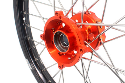 KKE 19" 16" Kid's Big Wheels GLM Rims For KTM SX 85 2021 2022 2023 2024 Orange Hub - Howling Moto