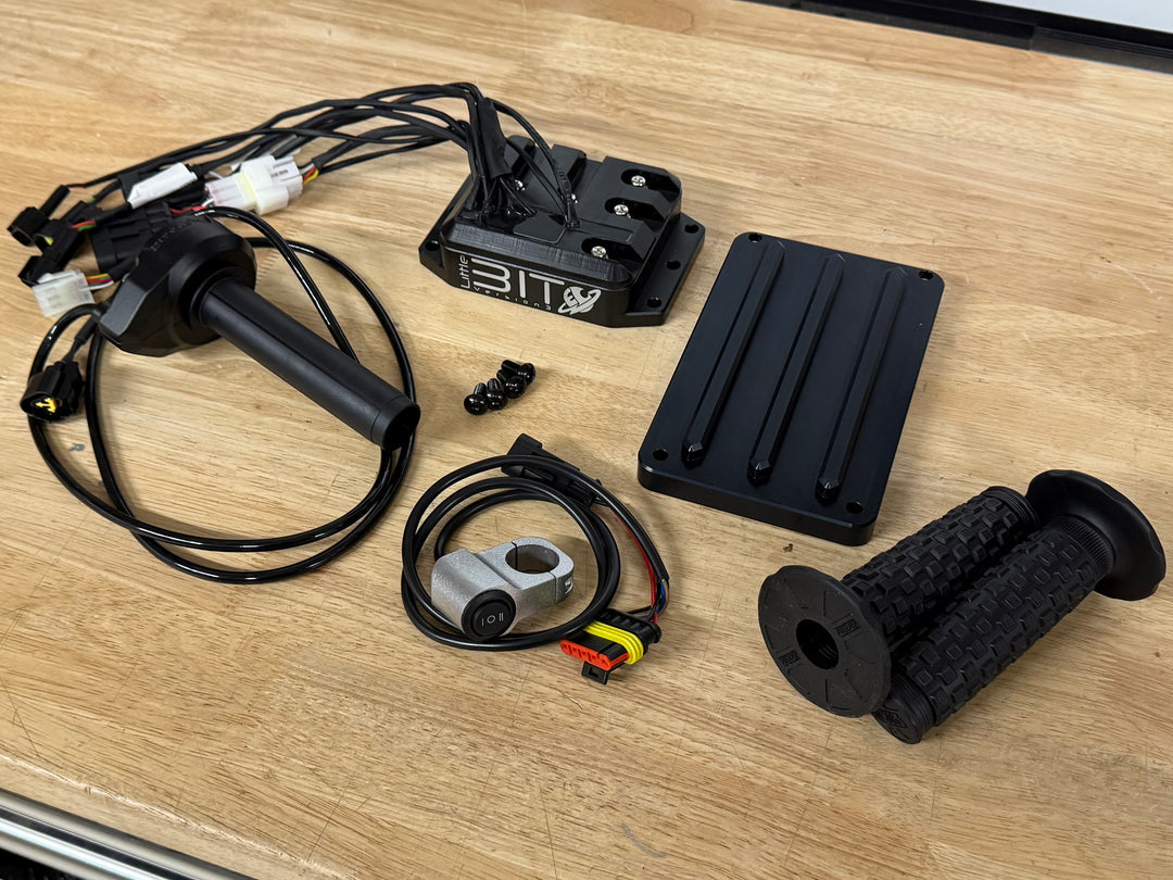 Electro & Co ETM RTR 13kW TruMoto 6+7 Powertrain Upgrade Kit with high-speed and revolver alpha components on a white background.