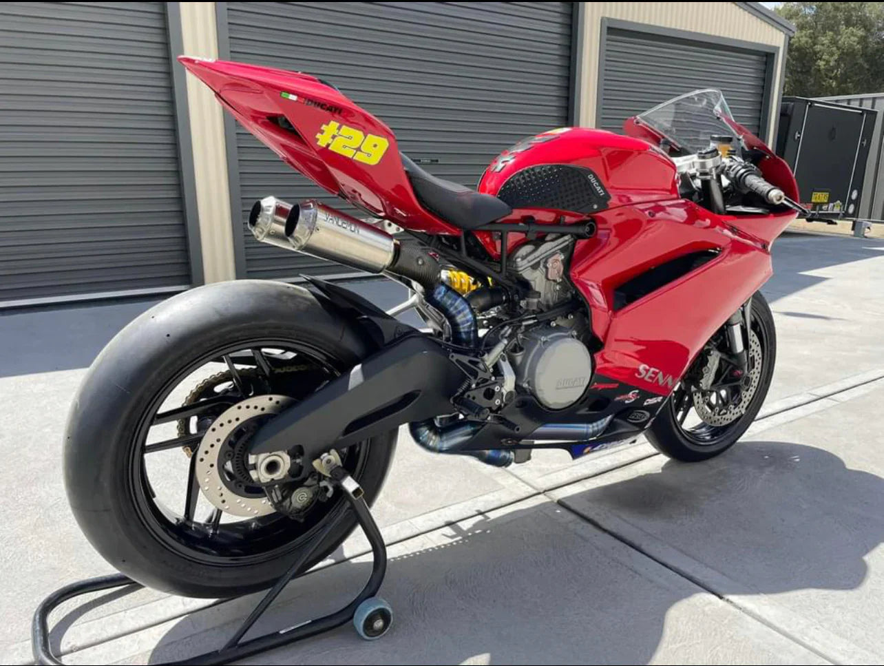 IN STOCK Vandemon  Ducati Panigale 899-959 & Corse Vandemon High Mount Titanium Exhaust System  DUC959TIEXHMESA VA-4 - Howling Moto