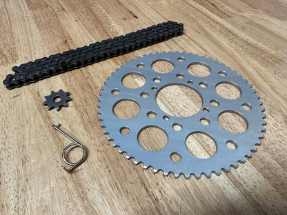 Electro & Co E&C Razor #35 HD ultralight sprocket and chain kit with 7075 aluminum rear sprocket for MX and SX models.