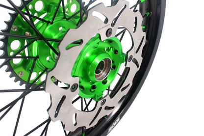 KKE 21/18 Spoked Wheels Rims For KAWASAKI KX125 KX250 2003 2004 2005 Black Spokes - Howling Moto