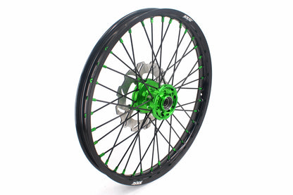KKE 21/18 Spoked Wheels Rims For KAWASAKI KX125 KX250 2003 2004 2005 Black Spokes - Howling Moto