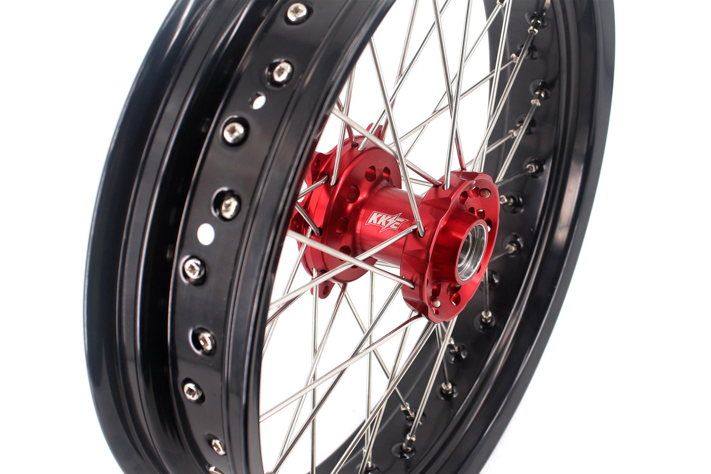 KKE 3.5 & 4.25 Cush Drive Supermoto Rims for HONDA CRF250R/450R 2002-2012 Red&Black - Howling Moto