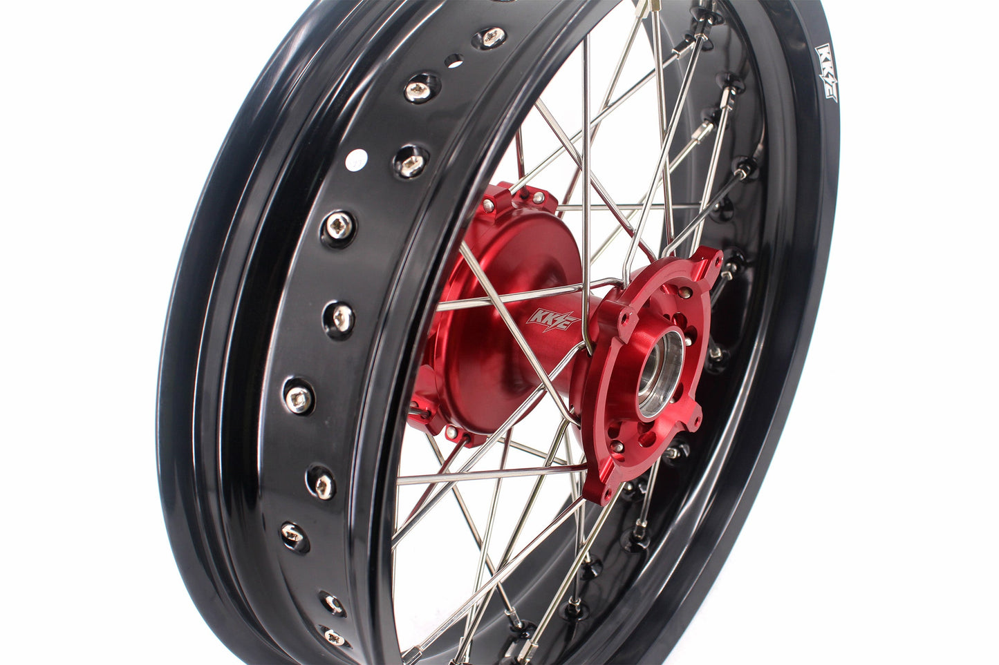 KKE 3.5 & 4.25 Cush Drive Supermoto Rims for HONDA CRF250R/450R 2002-2012 Red&Black - Howling Moto