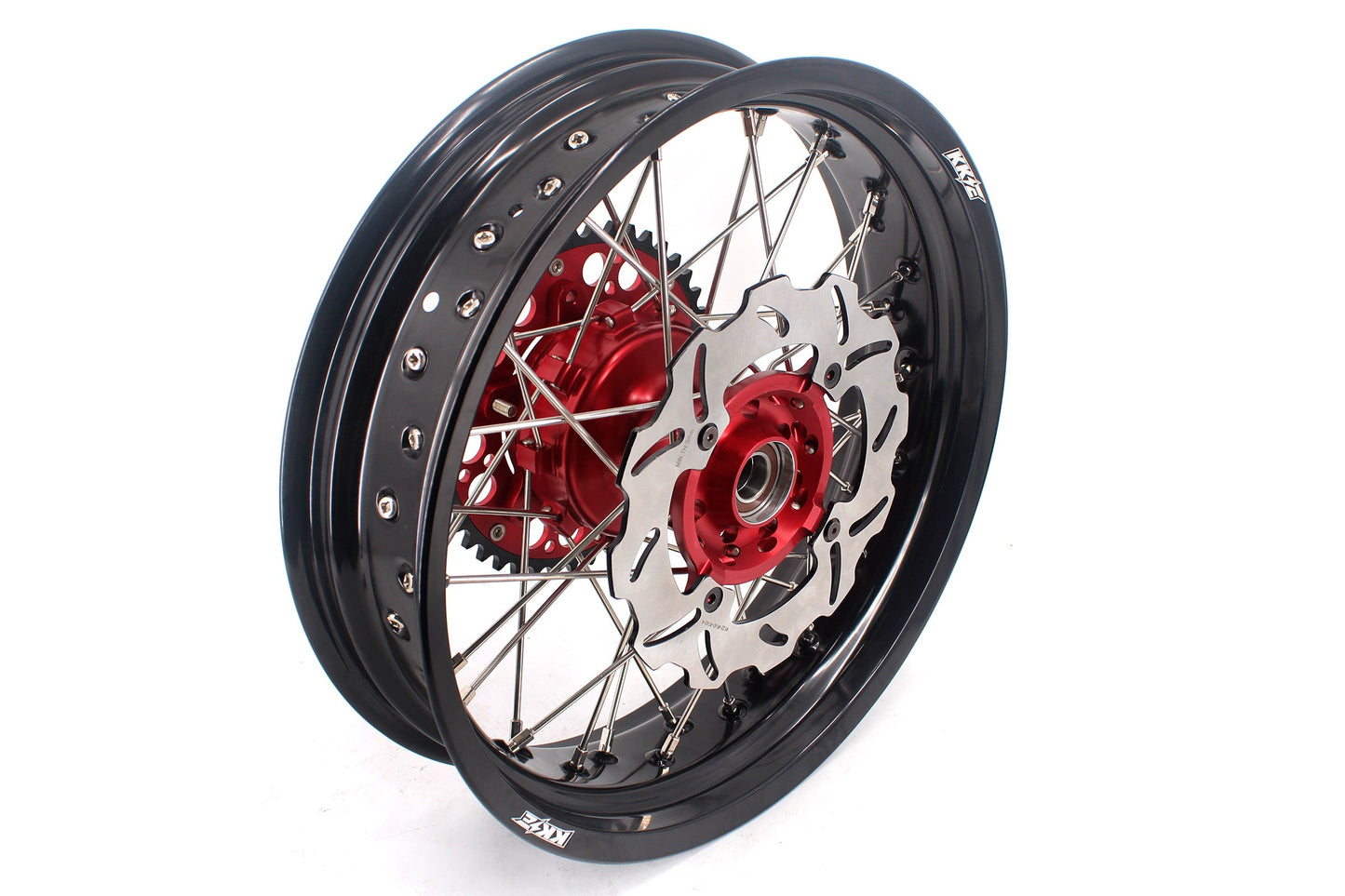 KKE 3.5 & 4.25 Cush Drive Supermoto Rims for HONDA CRF250R/450R 2002-2012 Red&Black With Disc&Sprocket - Howling Moto