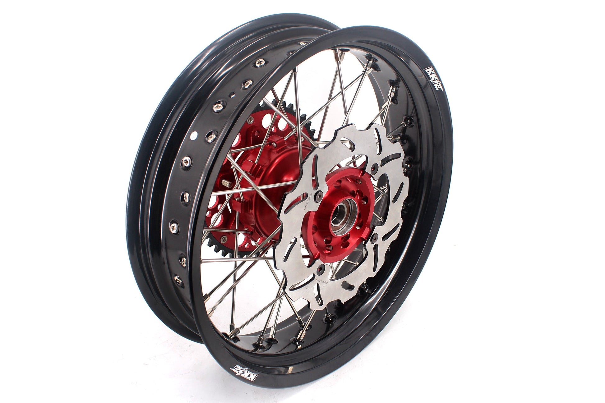 KKE 3.5 & 4.25 Cush Drive Supermoto Rims for HONDA CRF250R/450R 2002-2012 Red&Black With Disc&Sprocket - Howling Moto
