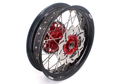KKE 3.5 & 4.25 Cush Drive Supermoto Rims for HONDA CRF250R/450R 2002-2012 Red&Black With Disc&Sprocket - Howling Moto