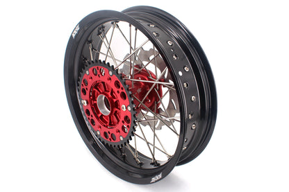 KKE 3.5 & 4.25 Cush Drive Supermoto Rims for HONDA CRF250R/450R 2002-2012 Red&Black With Disc&Sprocket - Howling Moto